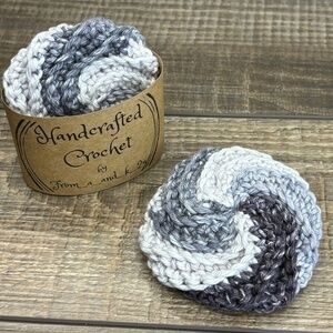 Handcrafted Crochet Spiral Tawashi Bath Scrubbies Set Cotton Yarn Handmade